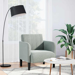 vidaXL Armchair with Armrests Light Grey 54 cm Velvet