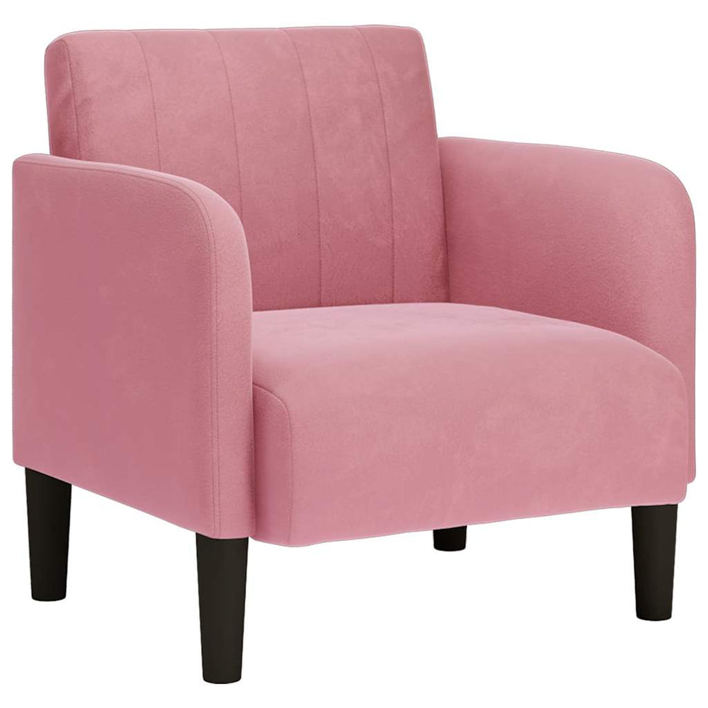 vidaXL Armchair with Armrests Pink 54 cm Velvet