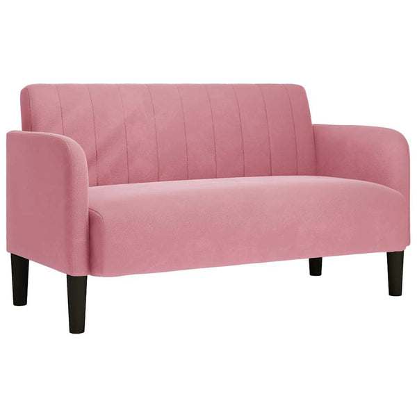Rosa Samt Zweisitzer Sofa 109 cm