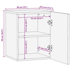 Schwarzer Hänge-Badezimmerschrank Mango Massivholz
