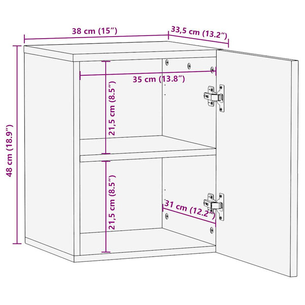 Schwarzer Hänge-Badezimmerschrank Mango Massivholz