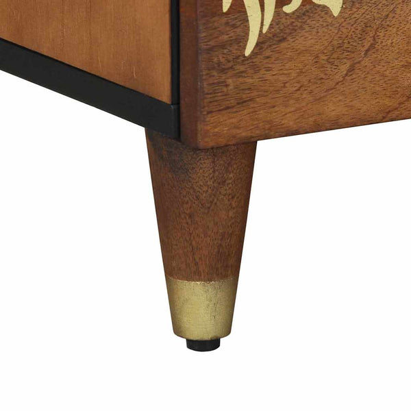Nachttisch 2er Set Honigbraun Mango Massivholz