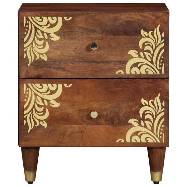 Nachttisch 2er Set Honigbraun Mango Massivholz