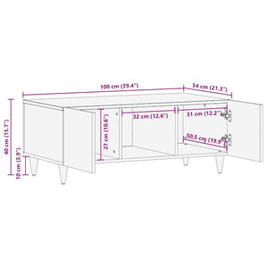 Couchtisch Mango Massivholz Honigbraun 100x54 cm
