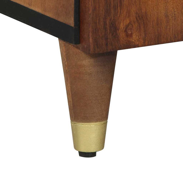 Highboard mit Regal Mango Massivholz Braun
