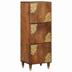 Highboard mit Regal Mango Massivholz Braun