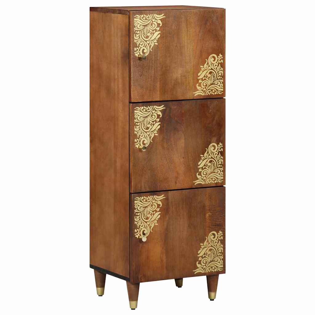 Highboard mit Regal Mango Massivholz Braun