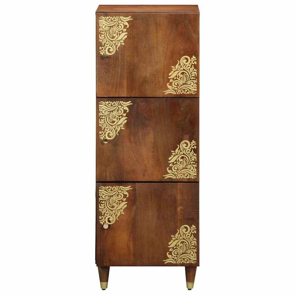 Highboard mit Regal Mango Massivholz Braun
