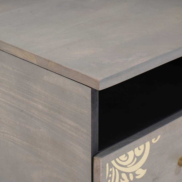 Grauer Couchtisch Mango Massivholz