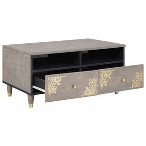 Grauer Couchtisch Mango Massivholz