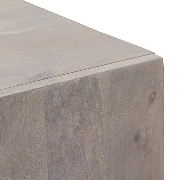 Graues und goldenes Highboard Mango Massivholz