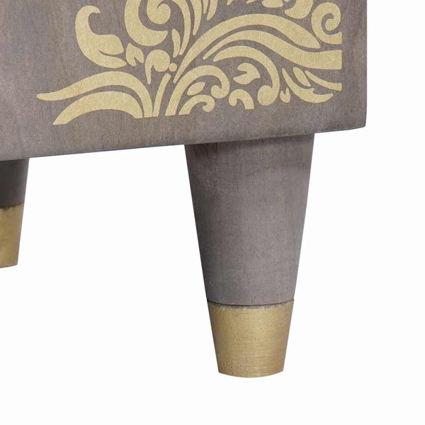 Graues und goldenes Highboard Mango Massivholz