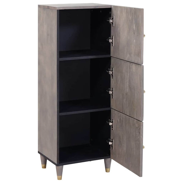 Graues und goldenes Highboard Mango Massivholz