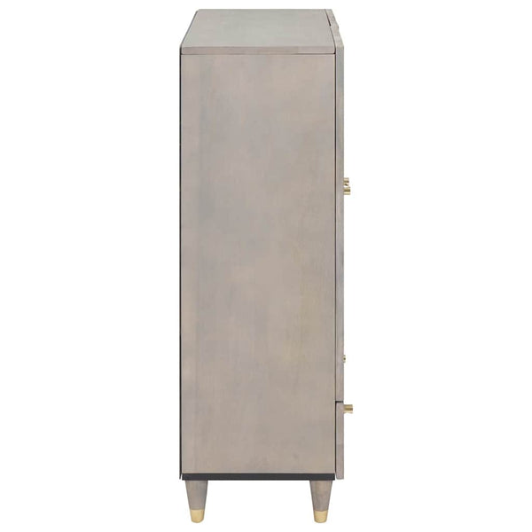 Highboard Grau/Gold Mango Massivholz 60x100 cm