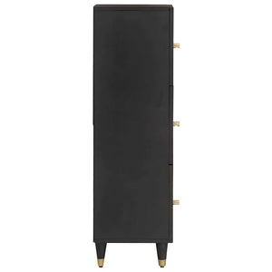 vidaXL Highboard with Shelf Black 40 x 33 x 110 cm Solid Mango Wood