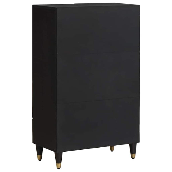 vidaXL Highboard with Shelf Black 60 x 33 x 100 cm Solid Mango Wood