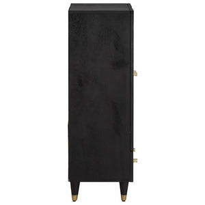 vidaXL Highboard with Shelf Black 60 x 33 x 100 cm Solid Mango Wood