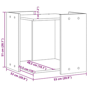 vidaXL Cat Litter Box Oak Effect 53x53x51 cm Engineered Wood