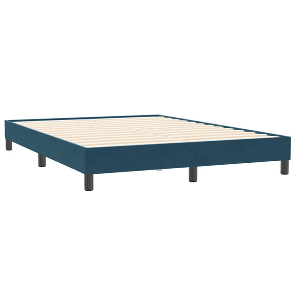 vidaXL Bed Frame without Mattress Dark Blue 140x210 cm Velvet