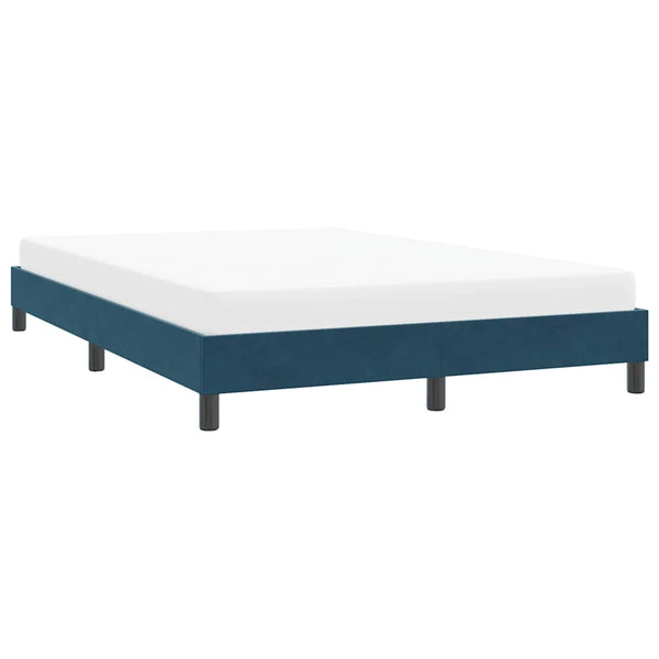vidaXL Bed Frame without Mattress Dark Blue 140x210 cm Velvet