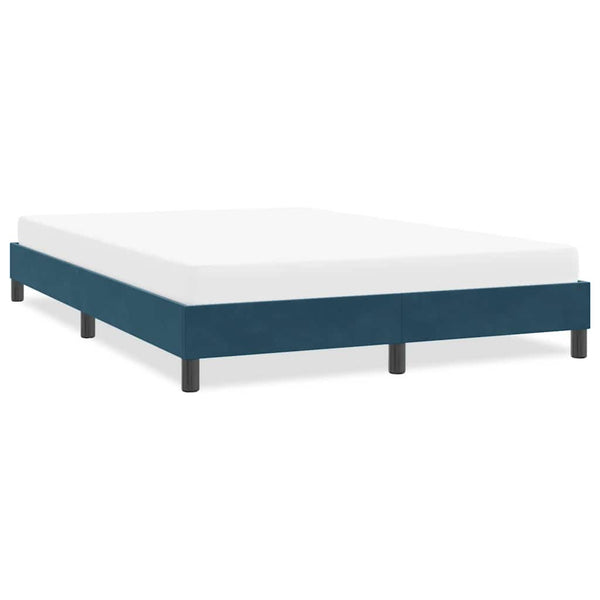 vidaXL Bed Frame without Mattress Dark Blue 140x210 cm Velvet