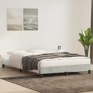 vidaXL Bed Frame without Mattress Light Grey 160x210 cm Velvet