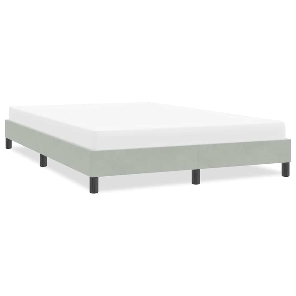 vidaXL Bed Frame without Mattress Light Grey 160x210 cm Velvet
