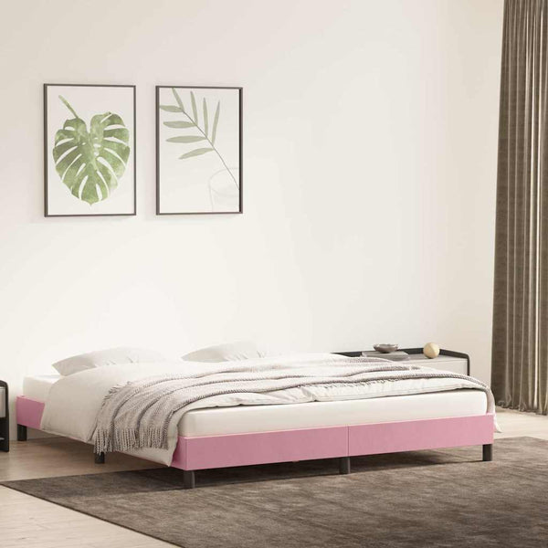 vidaXL Bed Frame without Mattress Pink 200x210 cm Velvet