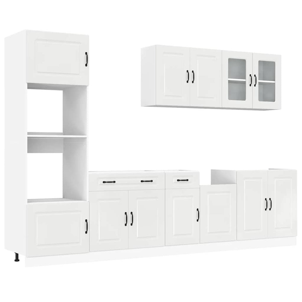 vidaXL 7-Piece Kitchen Cabinet Set Kalmar High Gloss White Engineered Wood