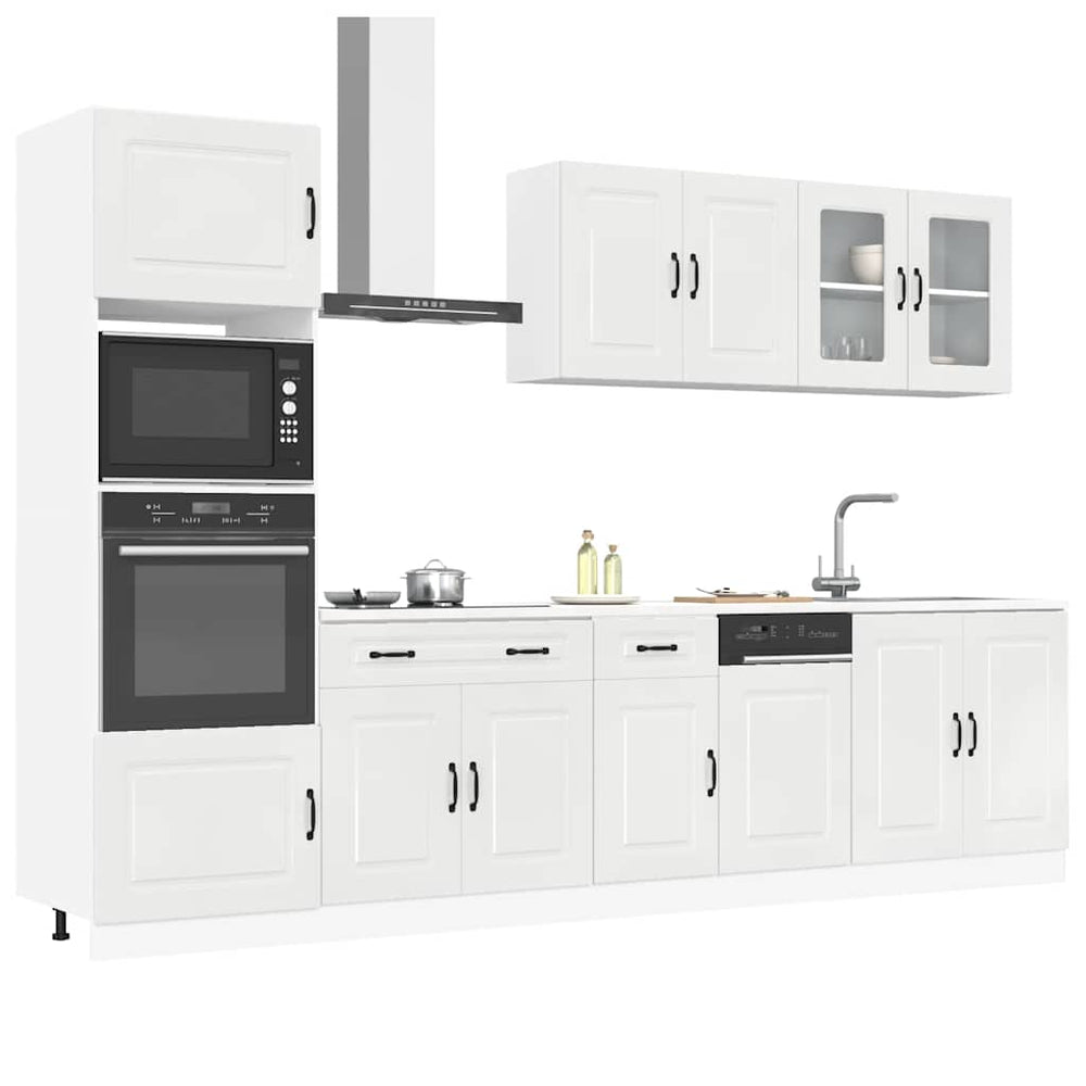 vidaXL 7-Piece Kitchen Cabinet Set Kalmar High Gloss White Engineered Wood