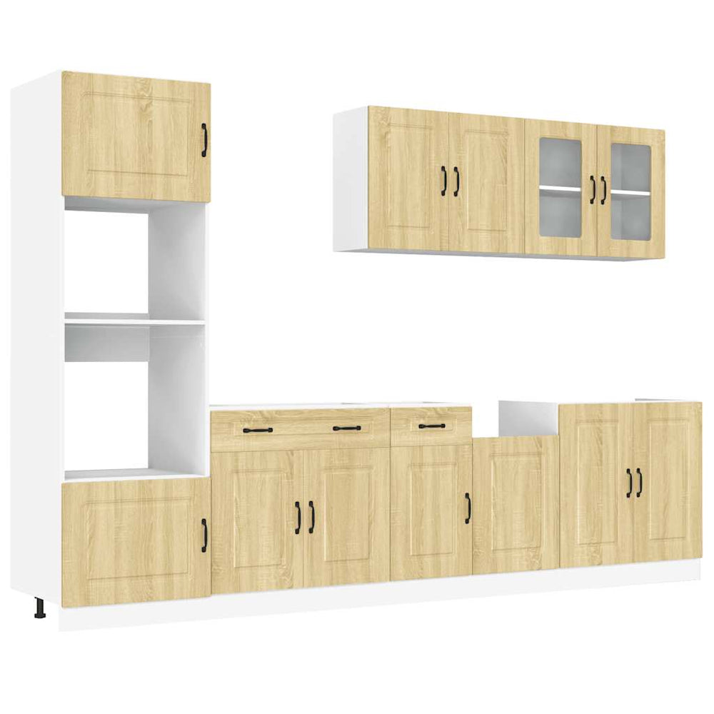 vidaXL 7-Piece Kalmar Kitchen Cabinet Set Sonoma Oak Engineered Wood