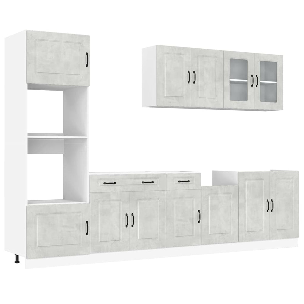 vidaXL 7-Piece Kitchen Cabinet Set Kalmar Concrete Grey Engineered Wood