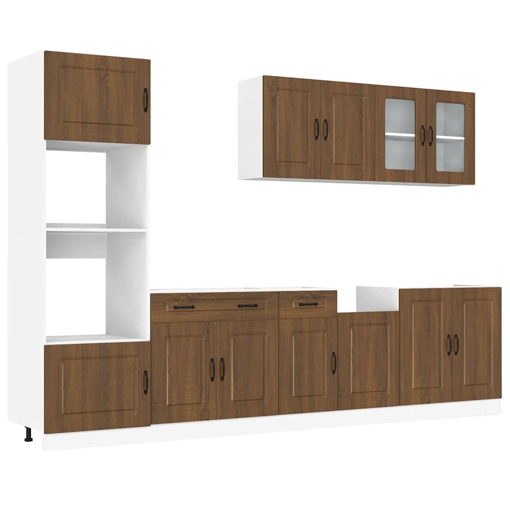 vidaXL 7-Piece Kitchen Cabinet Set Kalmar Brown Oak Look Engineered Wood