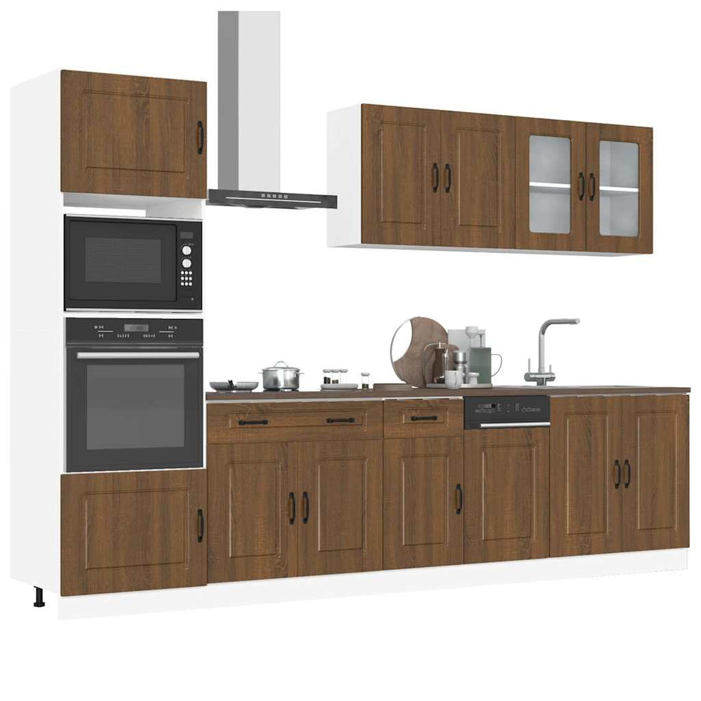 vidaXL 7-Piece Kitchen Cabinet Set Kalmar Brown Oak Look Engineered Wood