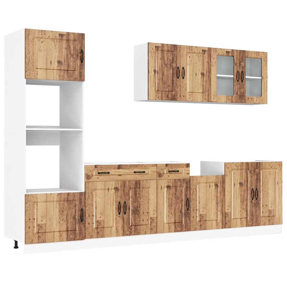 vidaXL 7-Piece Kitchen Cabinet Set Kalmar Reclaimed Wood Look Engineered Wood