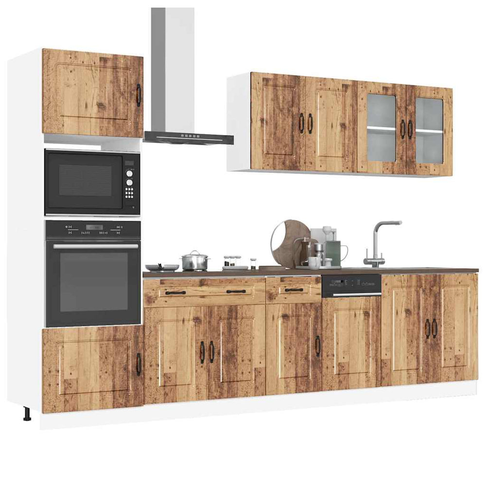 vidaXL 7-Piece Kitchen Cabinet Set Kalmar Reclaimed Wood Look Engineered Wood