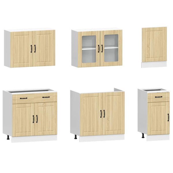 vidaXL 7-Piece Kitchen Cabinet Set Lucca Sonoma Oak Engineered Wood