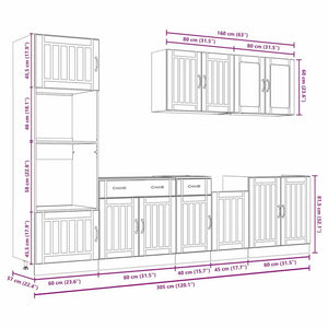 vidaXL 7-Piece Kitchen Cabinet Set Lucca Sonoma Oak Engineered Wood