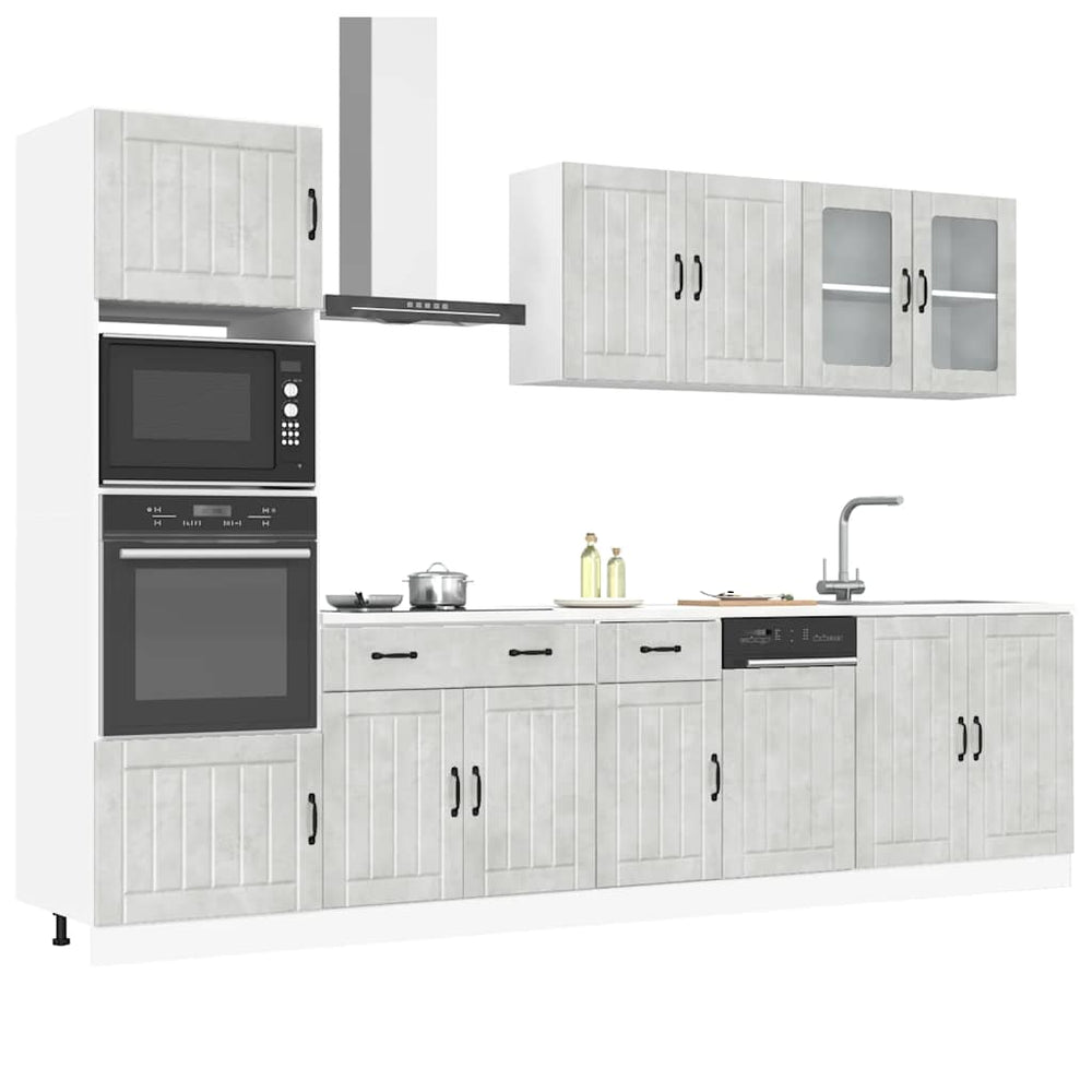 vidaXL 7-Piece Kitchen Cabinet Set Lucca Concrete Grey Engineered Wood