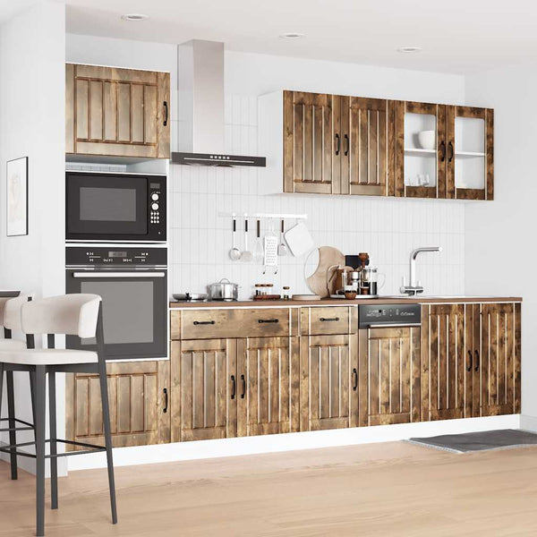 vidaXL 7-Piece Kitchen Cabinet Set Lucca Smoked Oak Engineered Wood