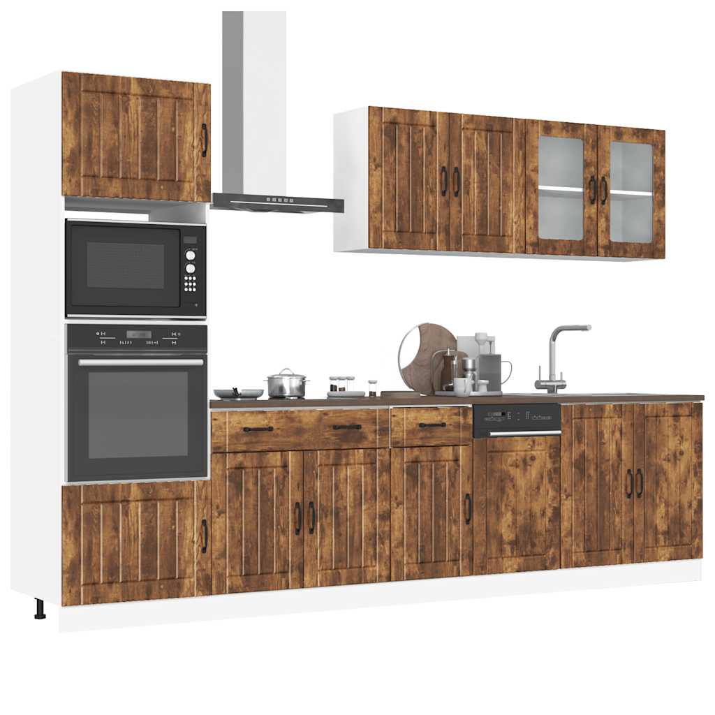 vidaXL 7-Piece Kitchen Cabinet Set Lucca Smoked Oak Engineered Wood