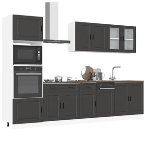vidaXL 7-Piece Kitchen Cabinet Set Porto Black Engineered Wood