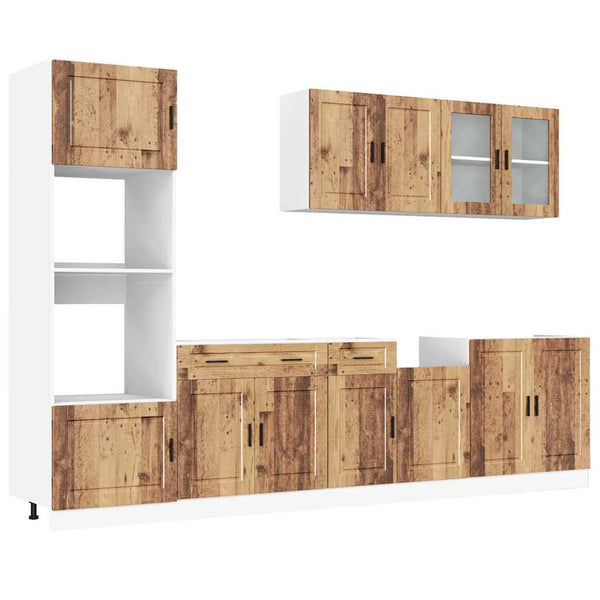 vidaXL 7-Piece Kitchen Cabinet Set Porto Reclaimed Wood Look Engineered Wood