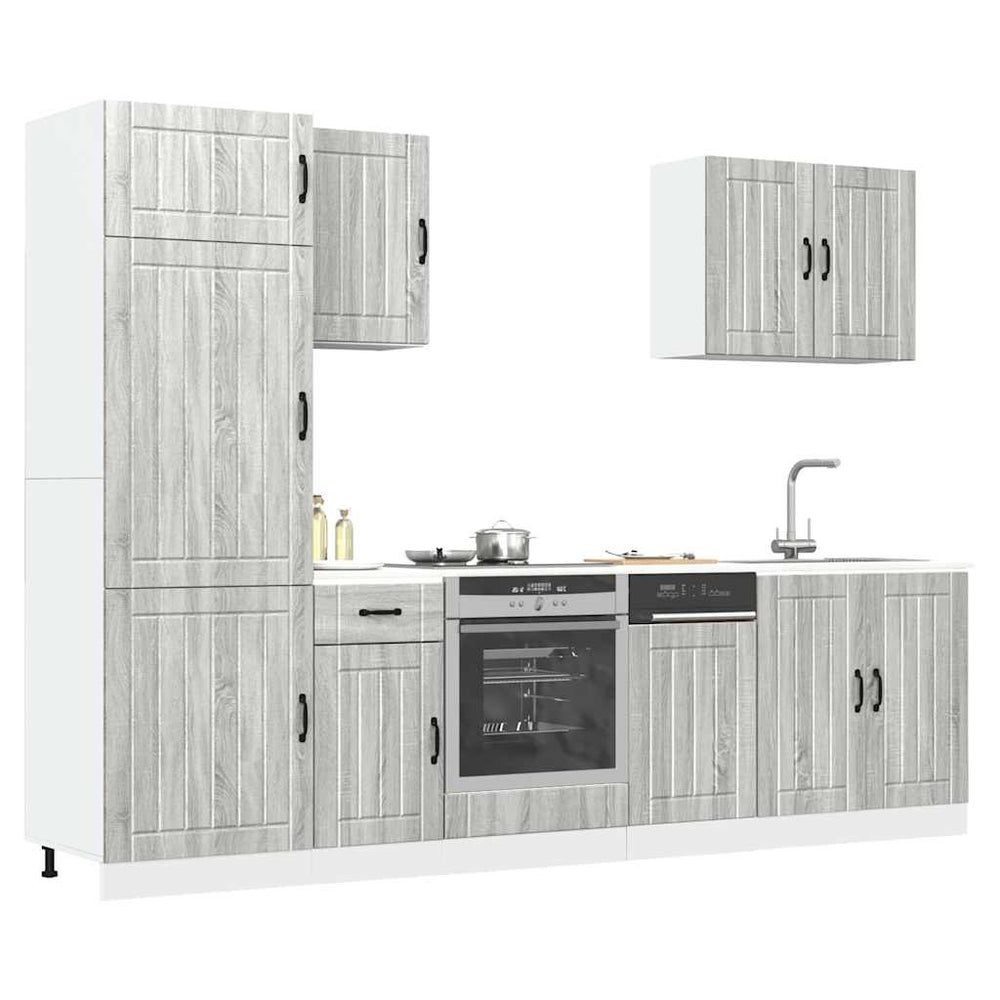 vidaXL 7-Piece Kitchen Cabinet Set Lucca Grey Sonoma Engineered Wood