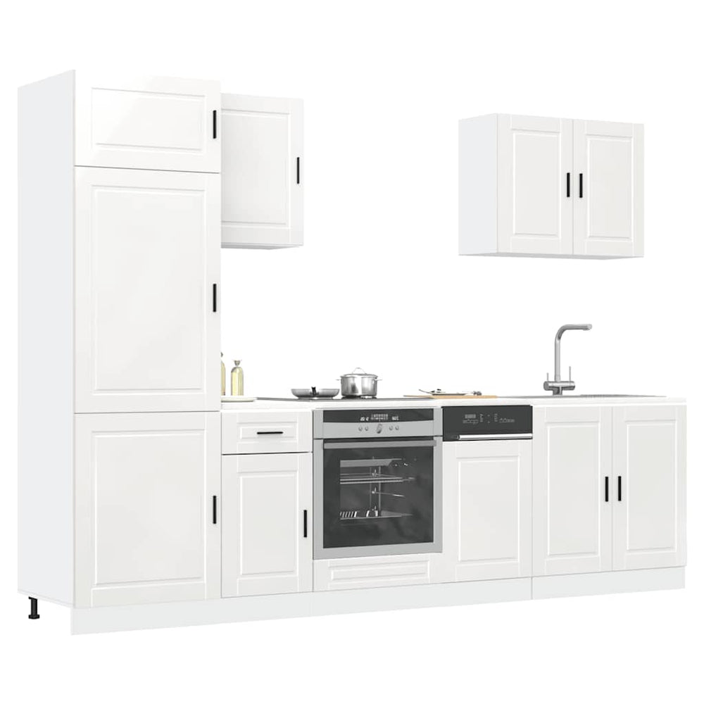 vidaXL 7-Piece Kitchen Cabinet Set Porto High Gloss White Engineered Wood