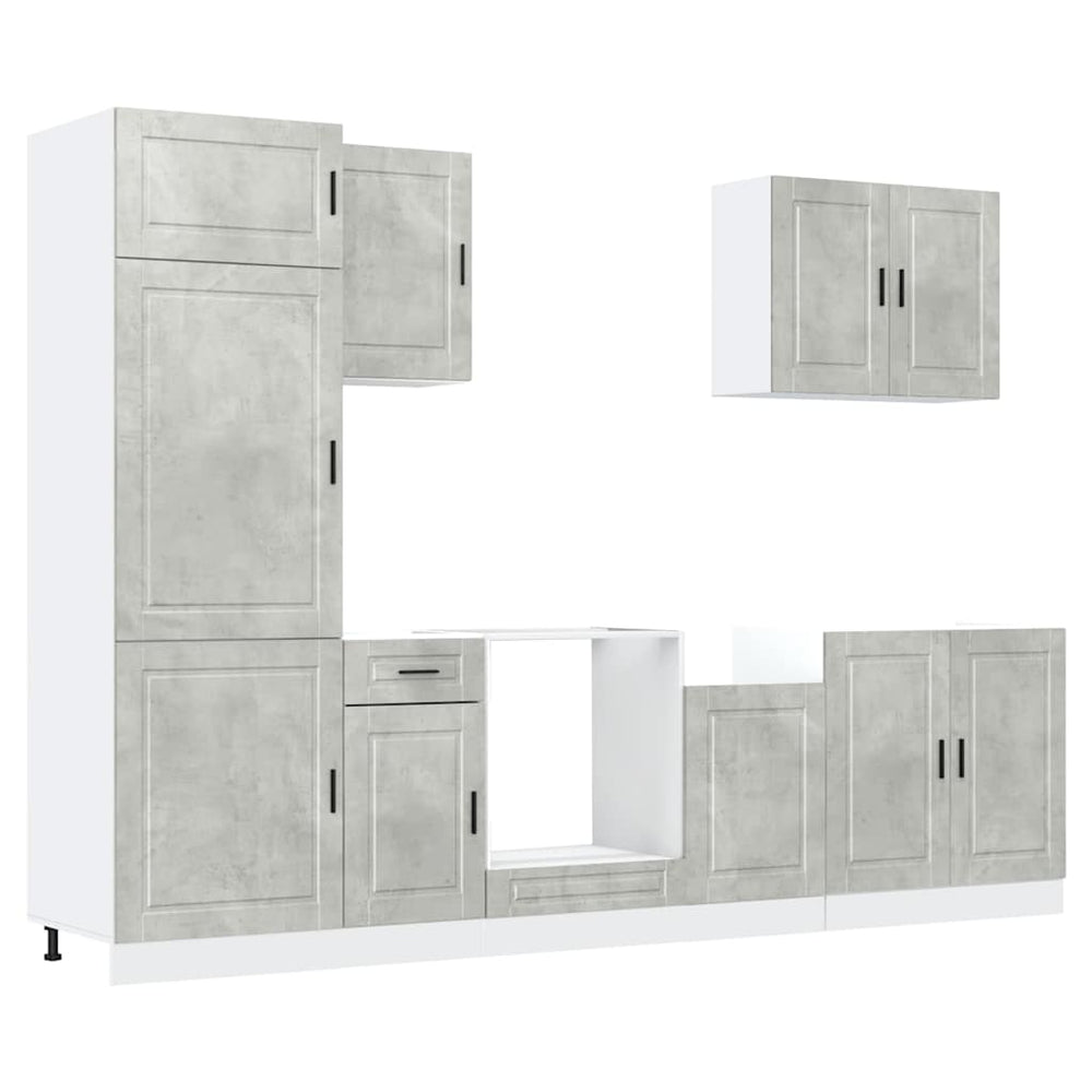 vidaXL 7-Piece Kitchen Cabinet Set Porto Concrete Grey Engineered Wood