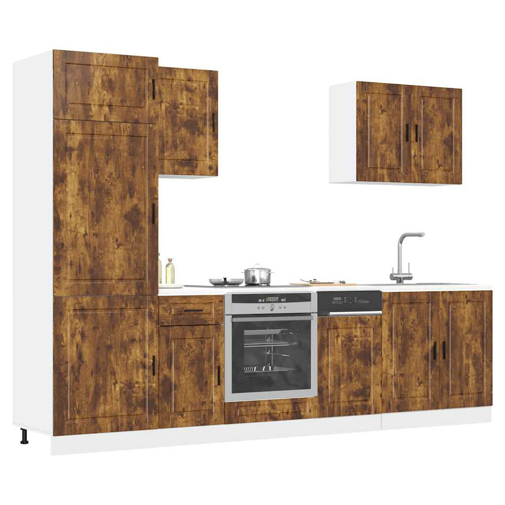 vidaXL 7-Piece Kitchen Cabinet Set Porto Smoked Oak Engineered Wood