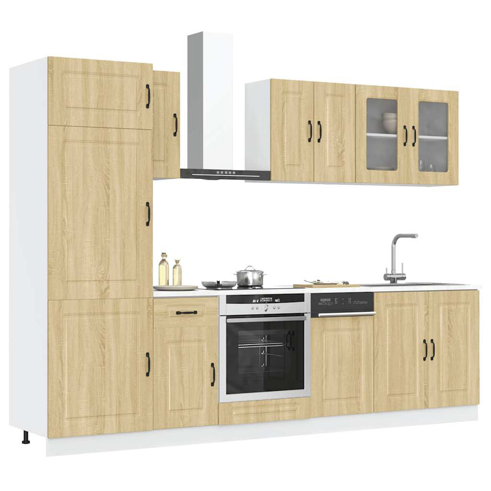 vidaXL 8-Piece Kalmar Kitchen Cabinet Set Sonoma Oak Engineered Wood