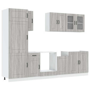 vidaXL 8-piece Kitchen Cabinet Set Kalmar Gray Sonoma Engineered Wood