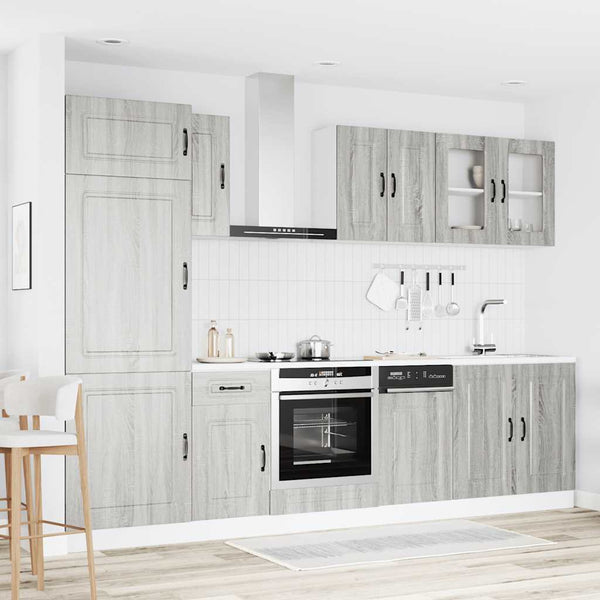 vidaXL 8-piece Kitchen Cabinet Set Kalmar Gray Sonoma Engineered Wood